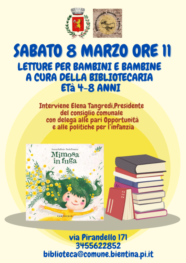 Letture per bambini - 8 Marzo 2025 - Locandina