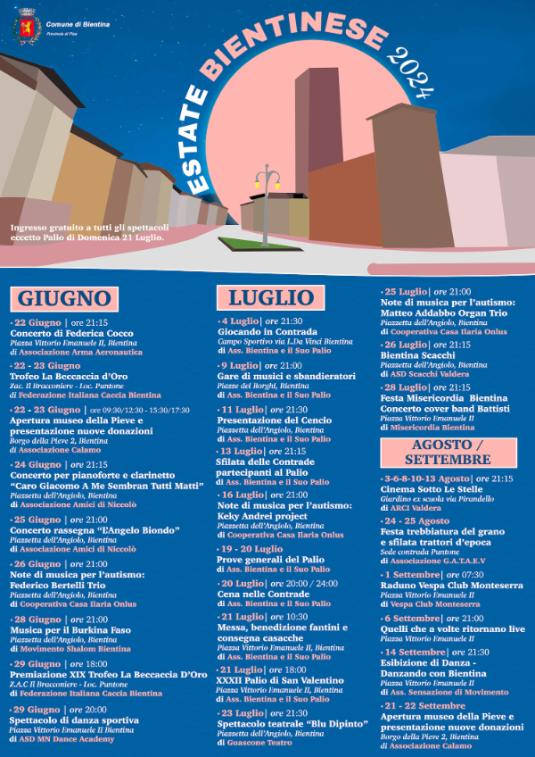 Estate Bientinese 2024 - Programma - Locandina