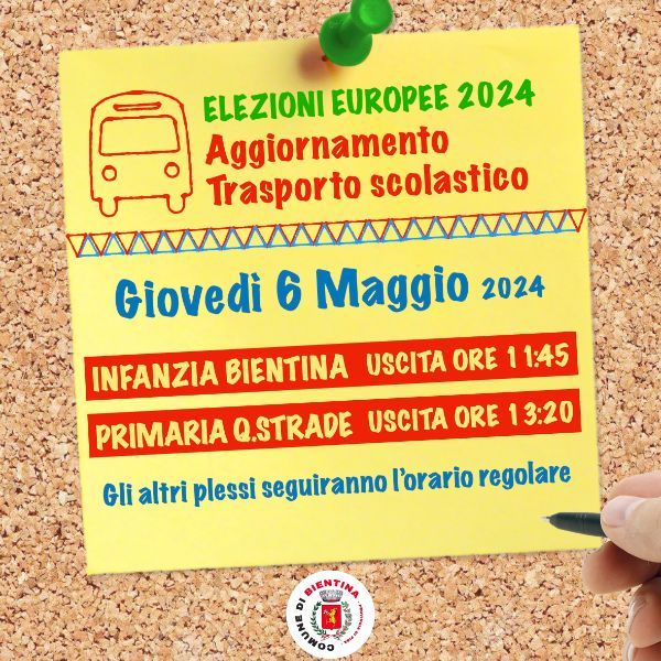 Trasporto Scolastico - 6 Giugno 2024 - Locandina